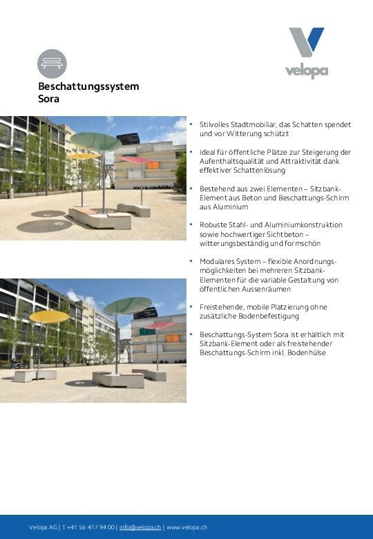 Broschüre Beschattungssystem Sora