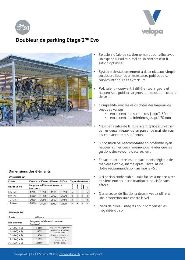 Fiche technique du produit Etage’2’ Evo