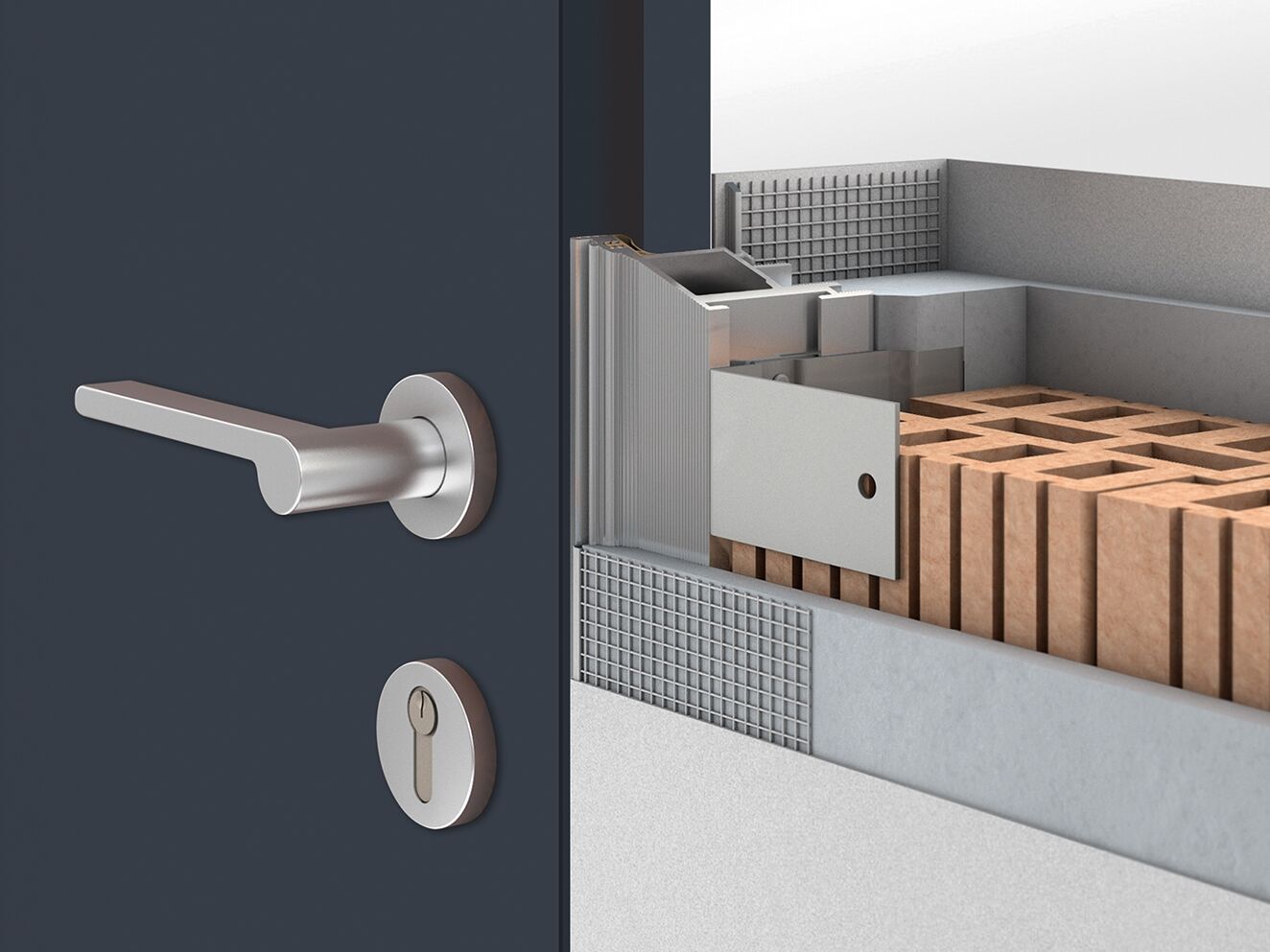 Bei der Montage der Zeroline Zarge sorgt ein zusätzliches flexibles Gewebe für einen optimalen Wandanschluss. | Foto: Hörmann Schweiz AG Bei der Montage der Zeroline Zarge sorgt ein zusätzliches flexibles Gewebe für einen optimalen Wandanschluss. | Foto: Hörmann Schweiz AG