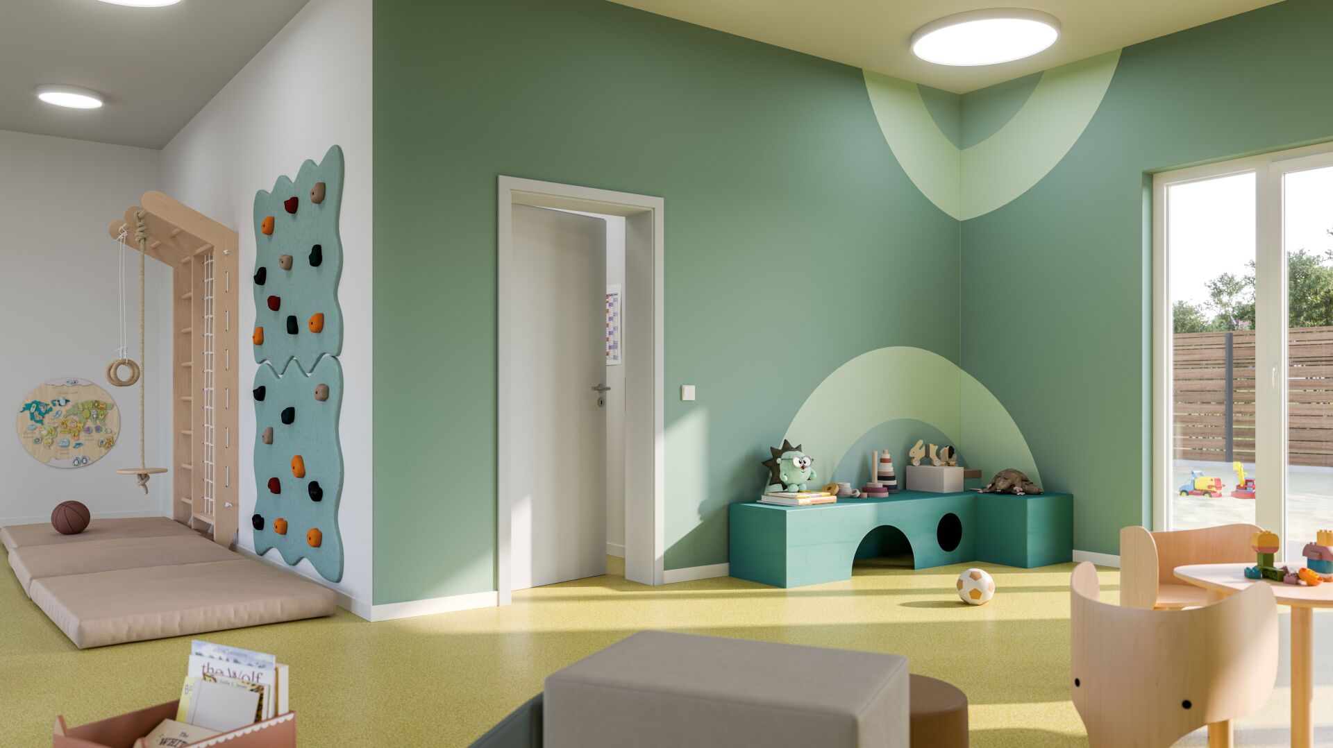 Une solution durable et résistante pour les écoles et les jardins d'enfants: la surface pour portes et cadres «DuraProject». Une solution durable et résistante pour les écoles et les jardins d'enfants: la surface pour portes et cadres «DuraProject».