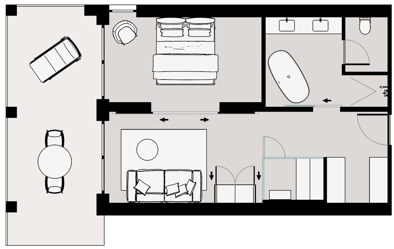Plan de la chambre d'hôtel Plan de la chambre d'hôtel
