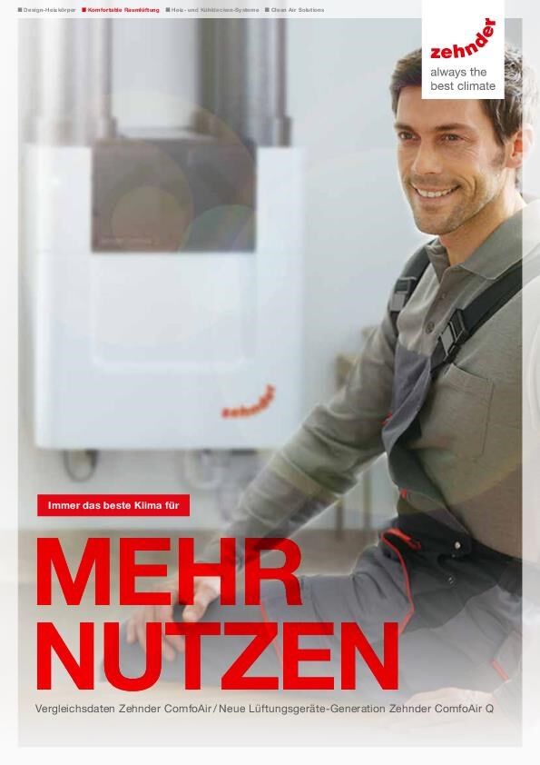 Immer das beste Klima für mehr Nutzen: Zehnder ComfortAir Q