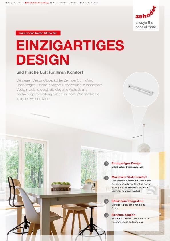 Immer das beste Klima für einzigartiges Design: Zehnder ComfoGrid