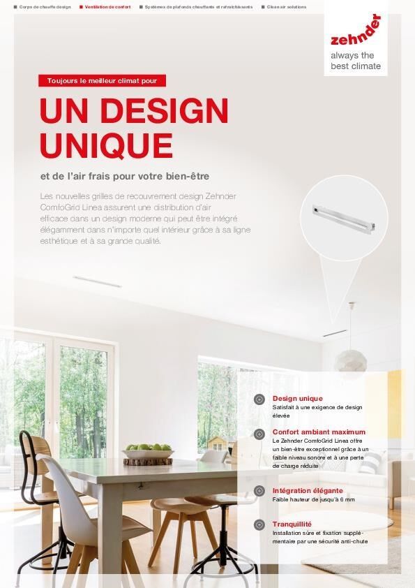 Toujours le meilleur climat pour un design unique: Zehnder ComfoGrid