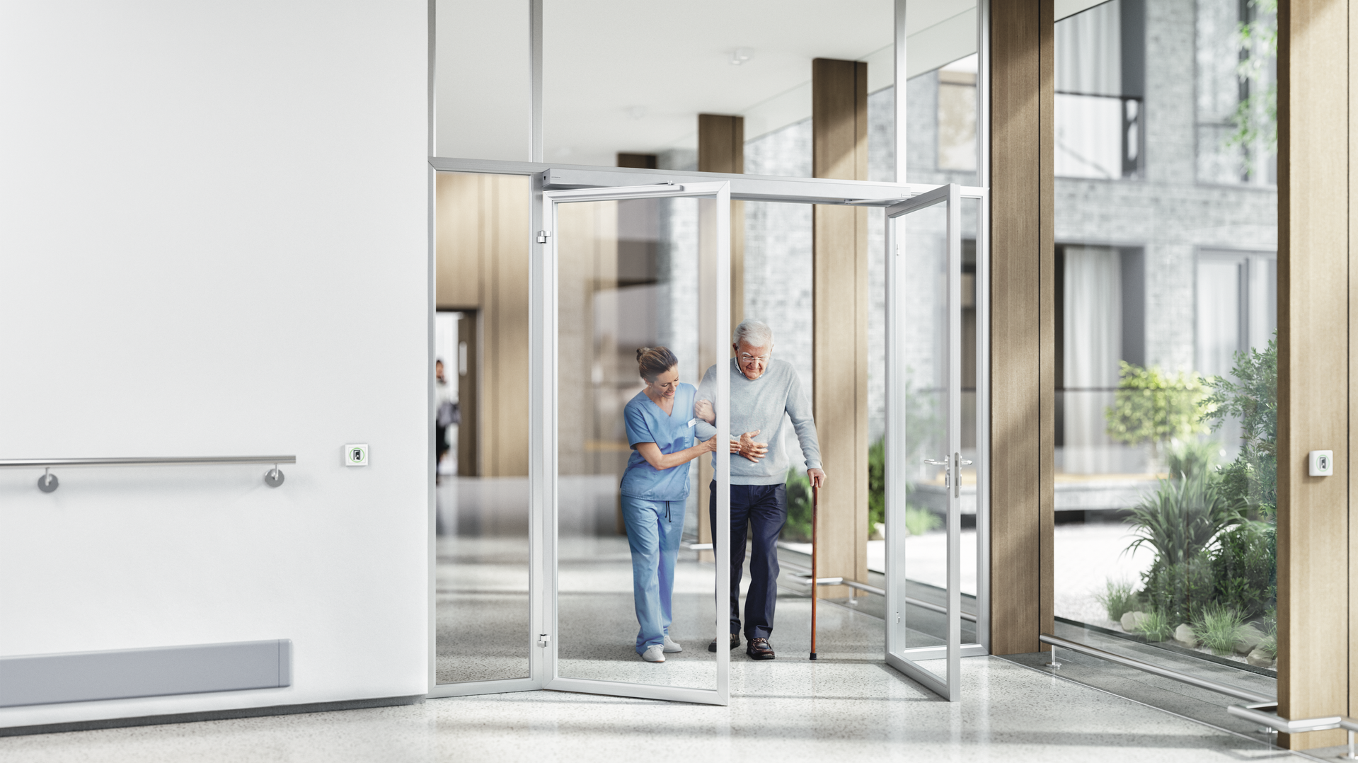 Barrierefrei heisst: Freier Zugang für alle Menschen. | Abbildung © dormakaba Schweiz AG Barrierefrei heisst: Freier Zugang für alle Menschen. | Abbildung © dormakaba Schweiz AG