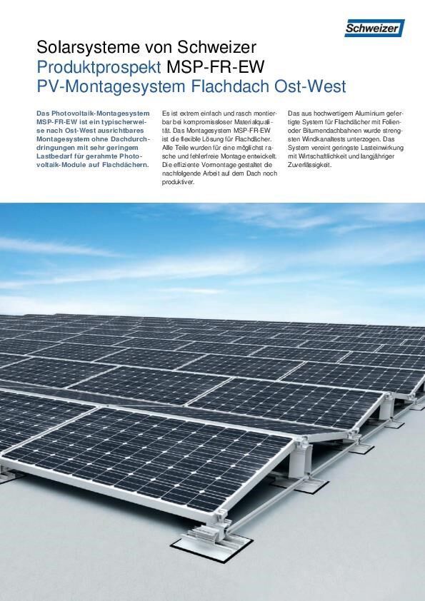 PV-Montagesystem Flachdach Ost-West