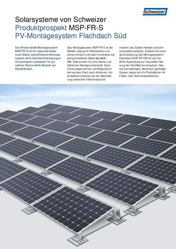 PV-Montagesystem Flachdach Süd