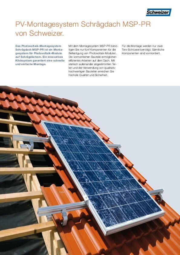 PV-Montagesystem Schrägdach MSP-PR