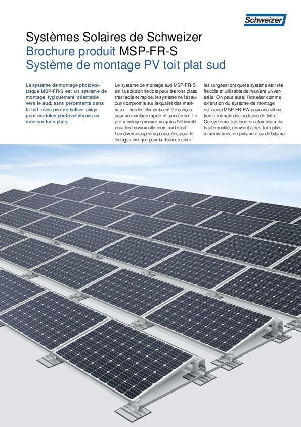 Système de montage PV toit plat sud