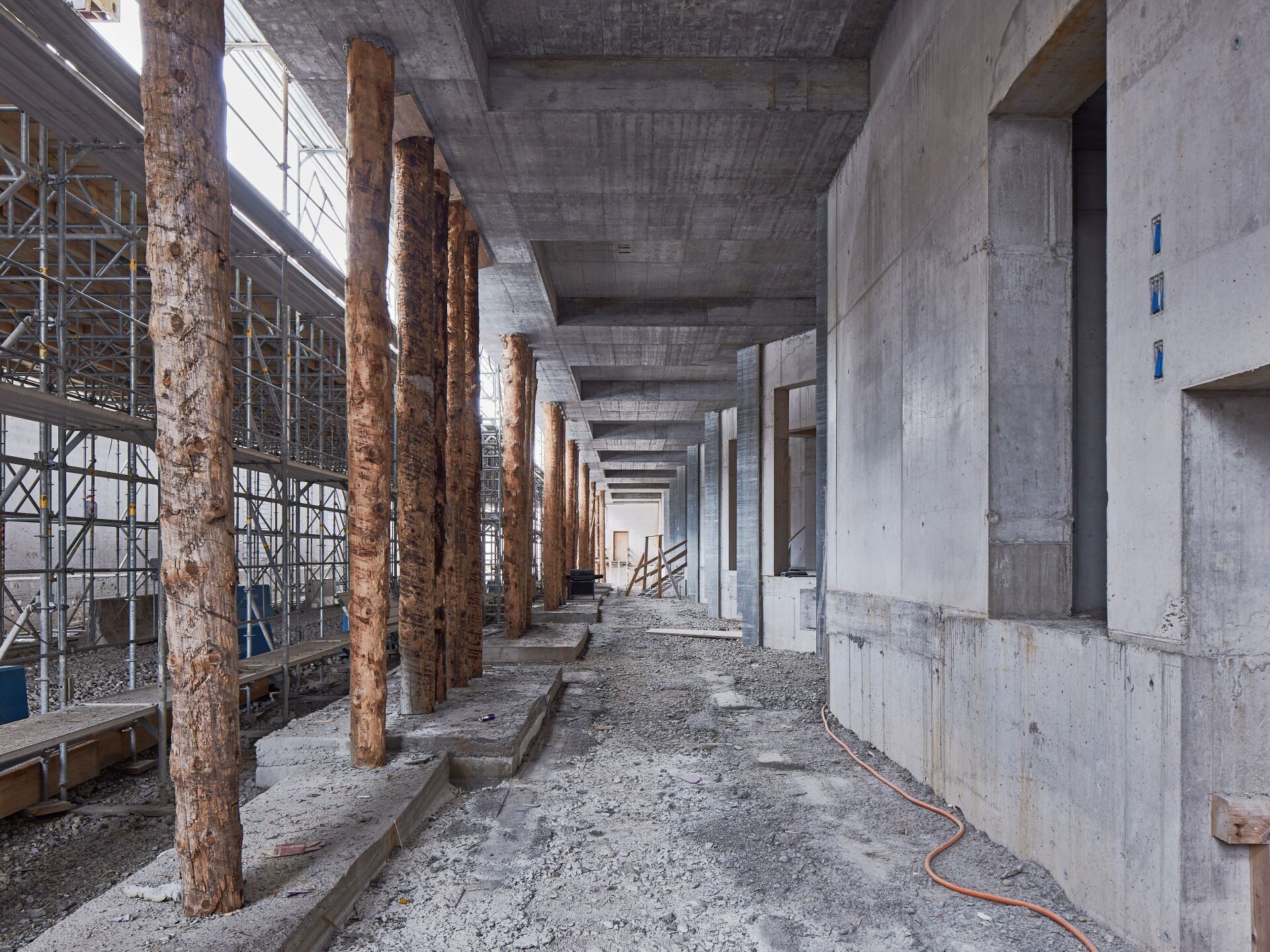 Le chantier du bâtiment «Zephyr Ost», actuellement en construction et intégrant du béton enrichi en CO2. Photo: Philippe Hubler Le chantier du bâtiment «Zephyr Ost», actuellement en construction et intégrant du béton enrichi en CO2. Photo: Philippe Hubler