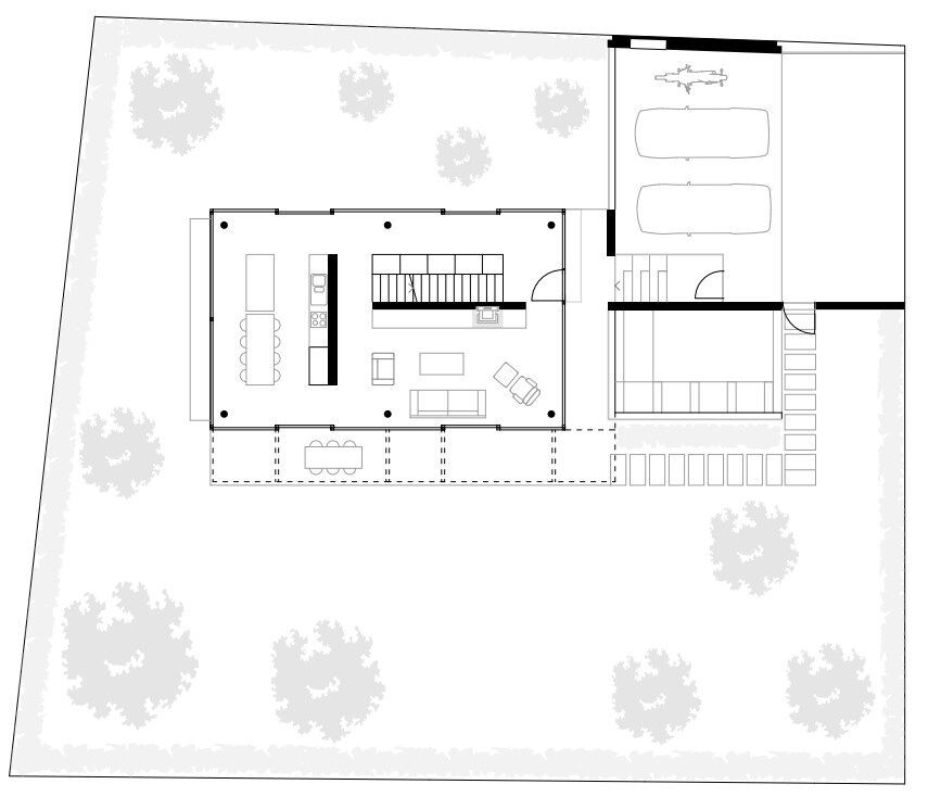 Grundriss Casa Bacciarini mit Koch- und Aussenbereich Grundriss Casa Bacciarini mit Koch- und Aussenbereich