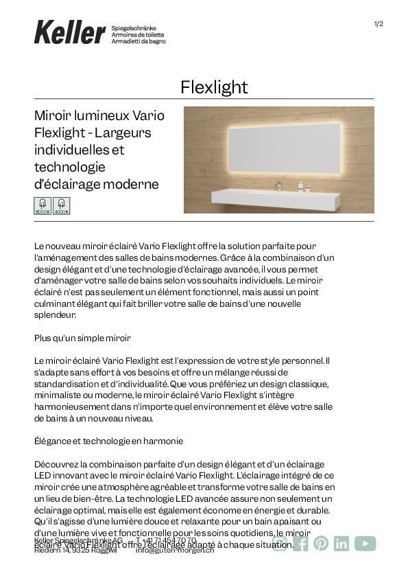 Miroir lumineux Vario Flexlight