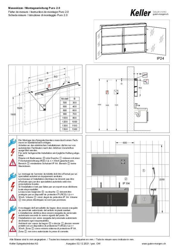 Fiche de mesure et instruction de montage Illuminato 2.0