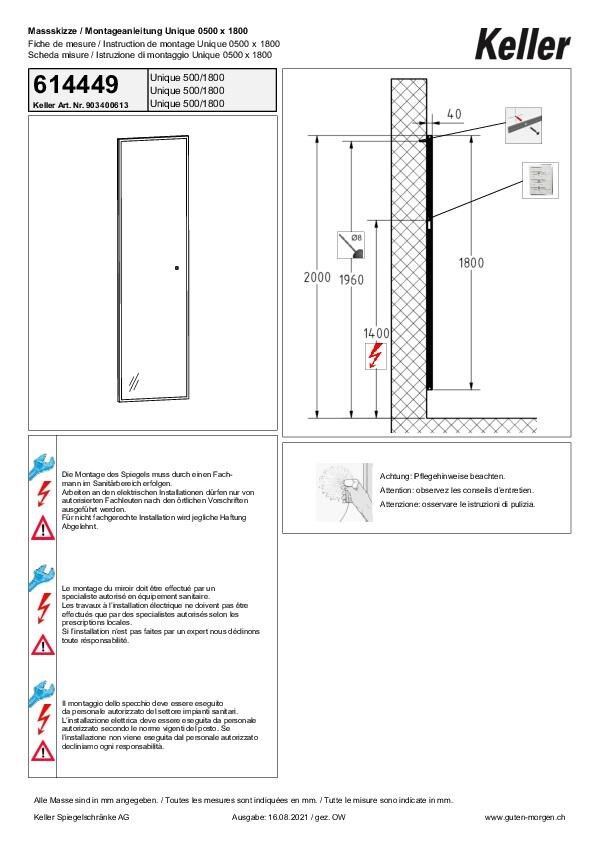 Instruction de montage Unique 500 x 1800