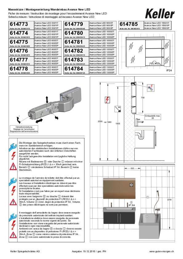 Montageanleitung Wandeinbau Avance New LED