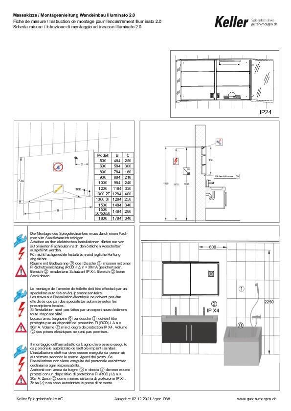 Instruction de montage pour l’encastrement Illuminato 2.0