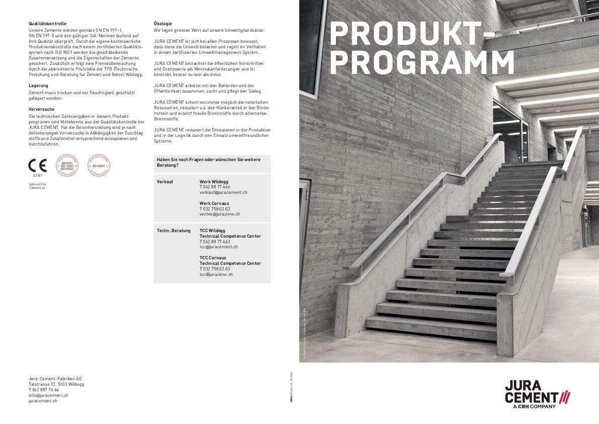 Zement-Produktprogramm 2026