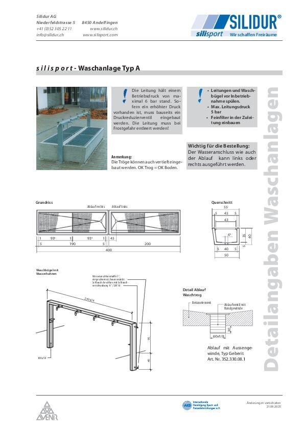 Detail Schuhwaschanlage Typ A