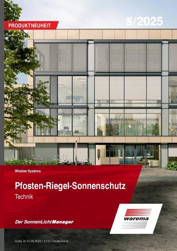 Technische Daten Pfosten-Riegel-Sonnenschutz