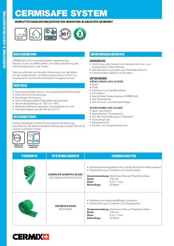 Abdichtungssystem Cermisafe