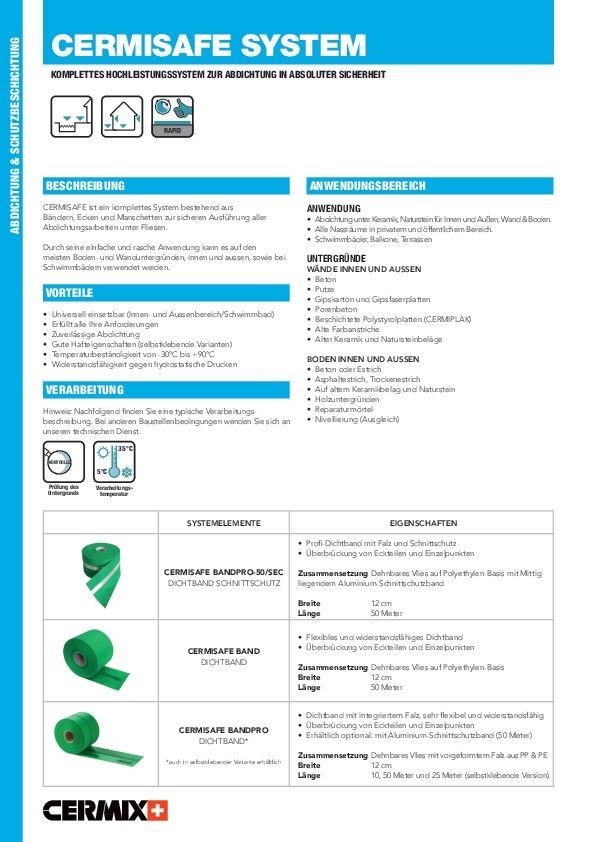 Technisches Merkblatt Cermisafe System