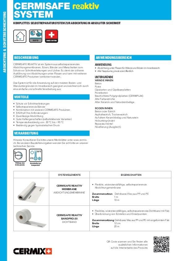 Technisches Merkblatt Cermisafe Reaktiv System