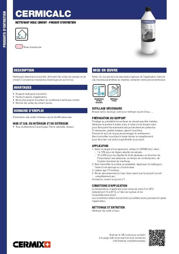Nettoyant voile ciment Cermicalc