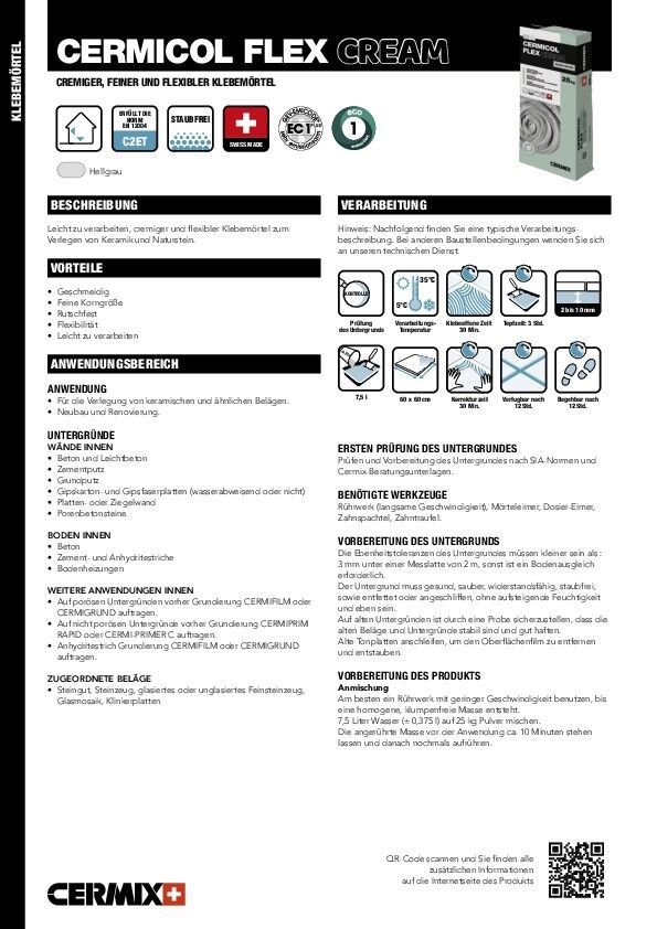 Klebemörtel CERMICOL FLEX-CREAM