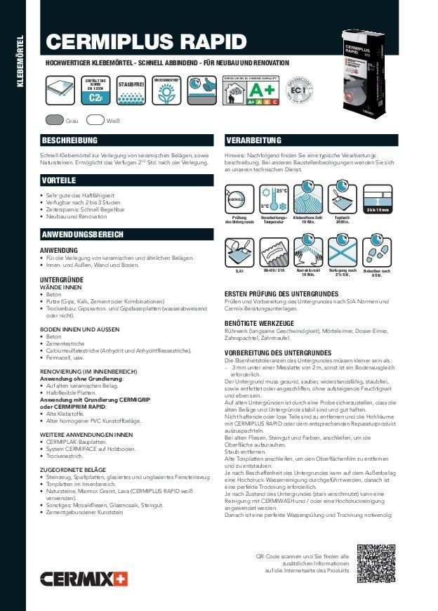 Klebemörtel CERMIPLUS-RAPID
