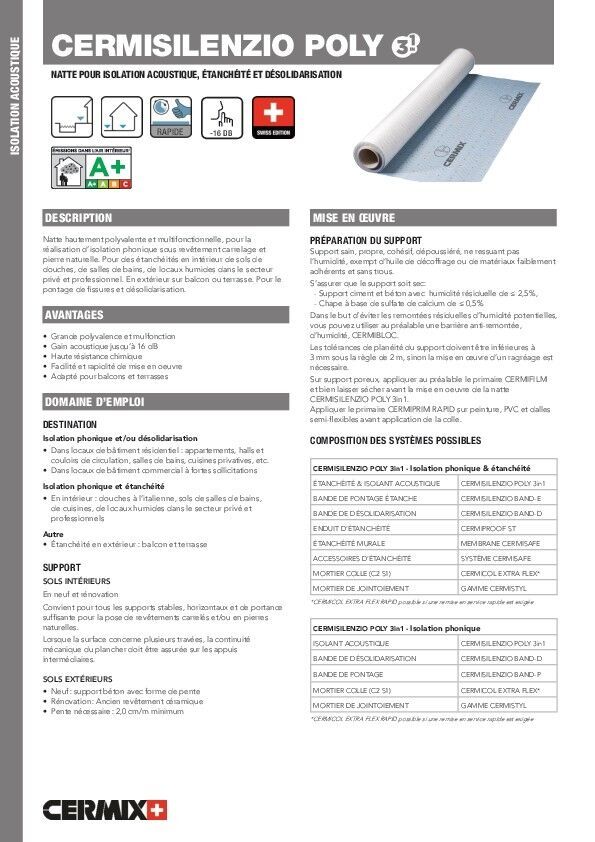 Panneau isolation phonique Cermisilencio Poly