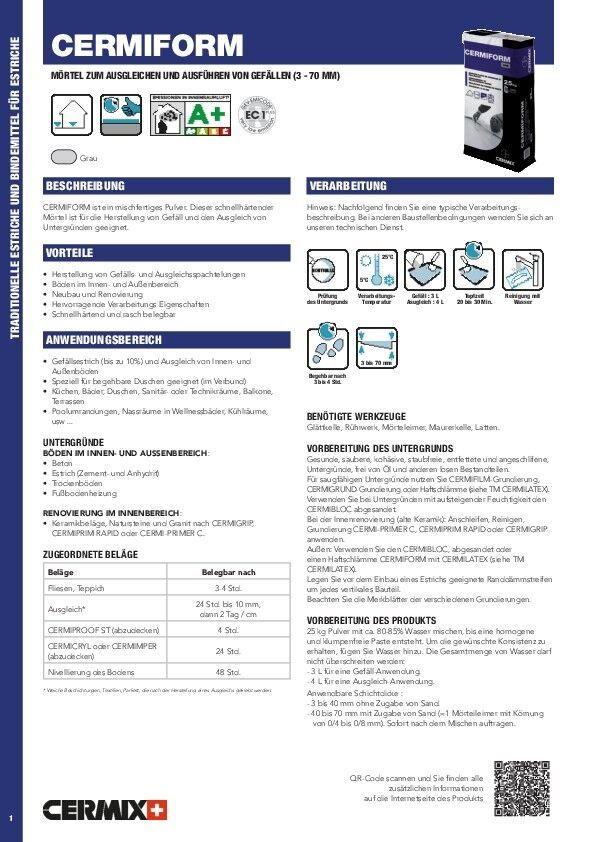 Ausgleichsmörtel Cermiform