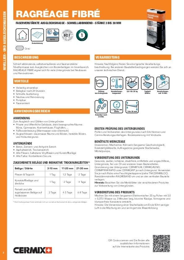 Ausgleichsmasse Ragreage Fibre